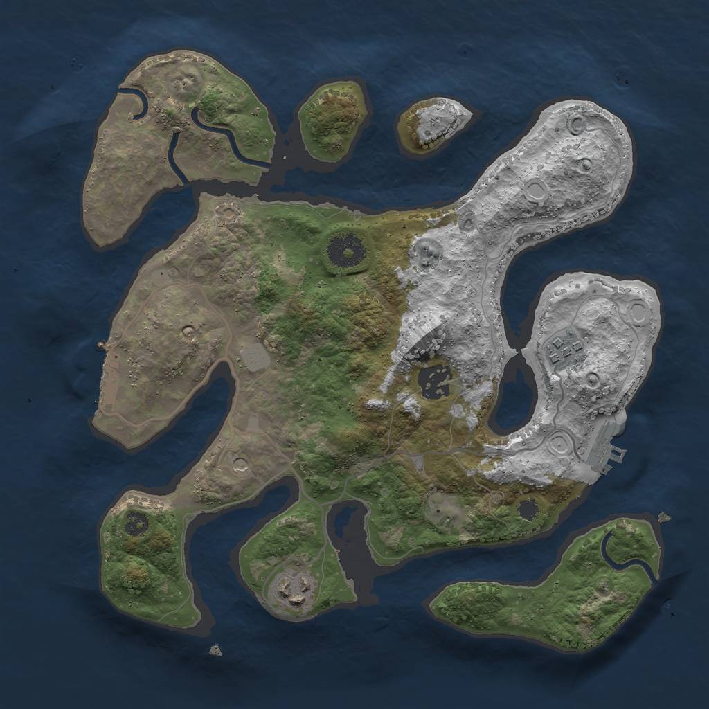 Rust Map: Procedural Map, Size: 3000, Seed: 804170, 11 Monuments