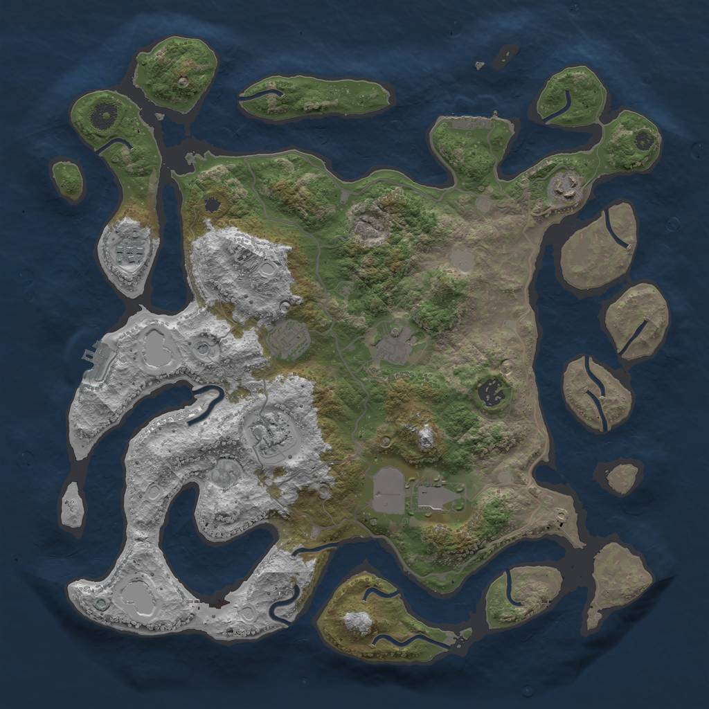 Rust Map: Procedural Map, Size: 4000, Seed: 530570, 15 Monuments