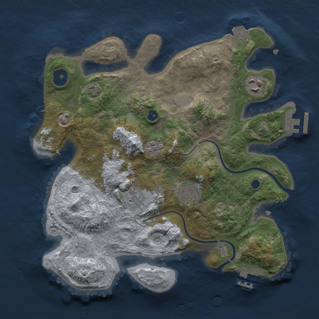 Rust Map: Procedural Map, Size: 3000, Seed: 940317, 10 Monuments