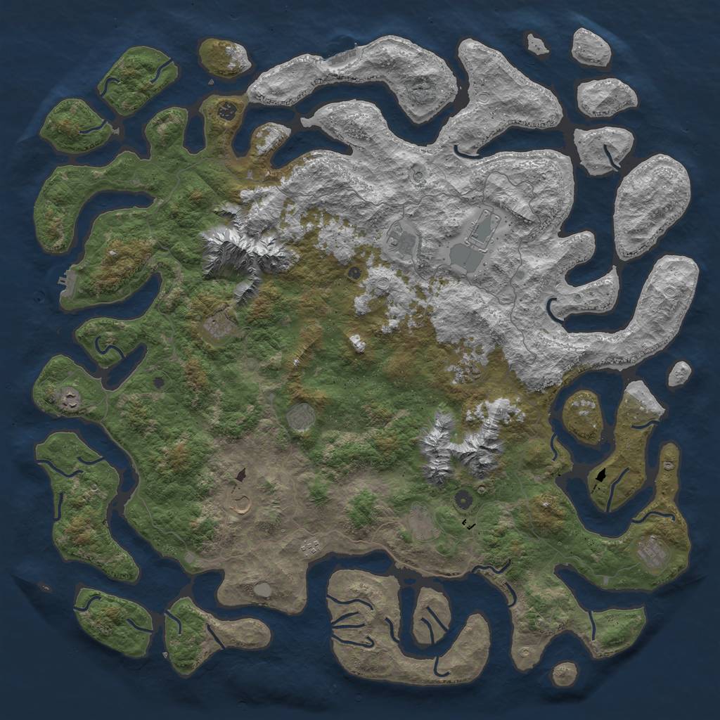 Rust Map: Procedural Map, Size: 6000, Seed: 3126082, 19 Monuments