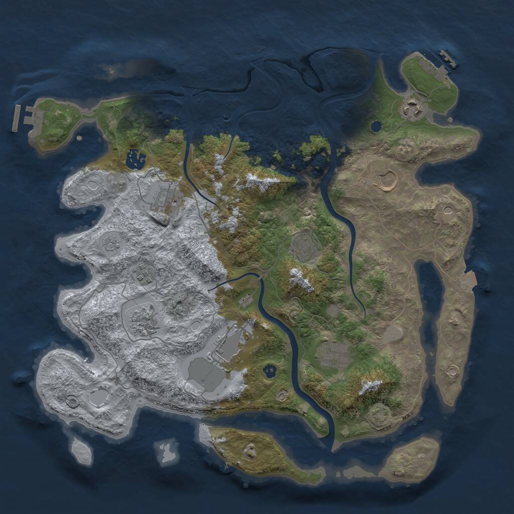 Rust Map: Procedural Map, Size: 3800, Seed: 708133, 15 Monuments