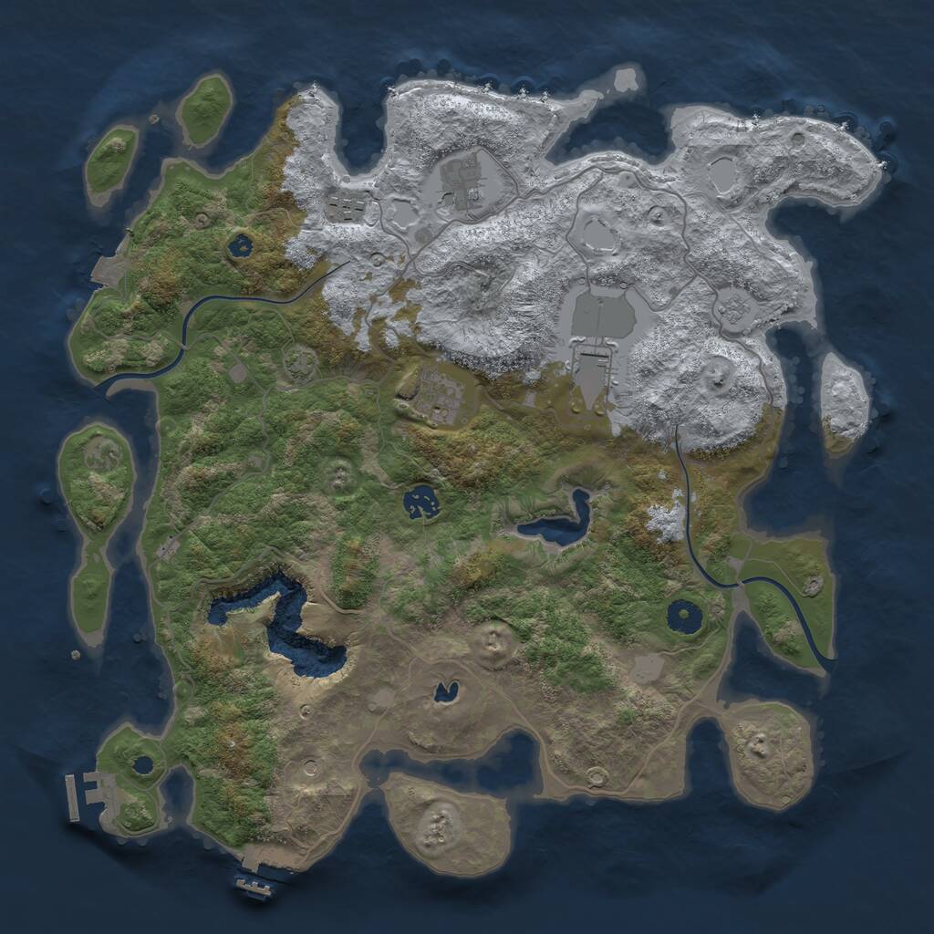 Rust Map: Procedural Map, Size: 4000, Seed: 31282, 11 Monuments
