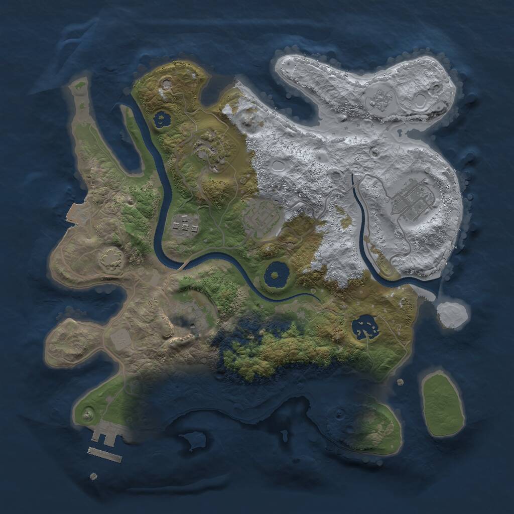 Rust Map: Procedural Map, Size: 3000, Seed: 970729, 10 Monuments