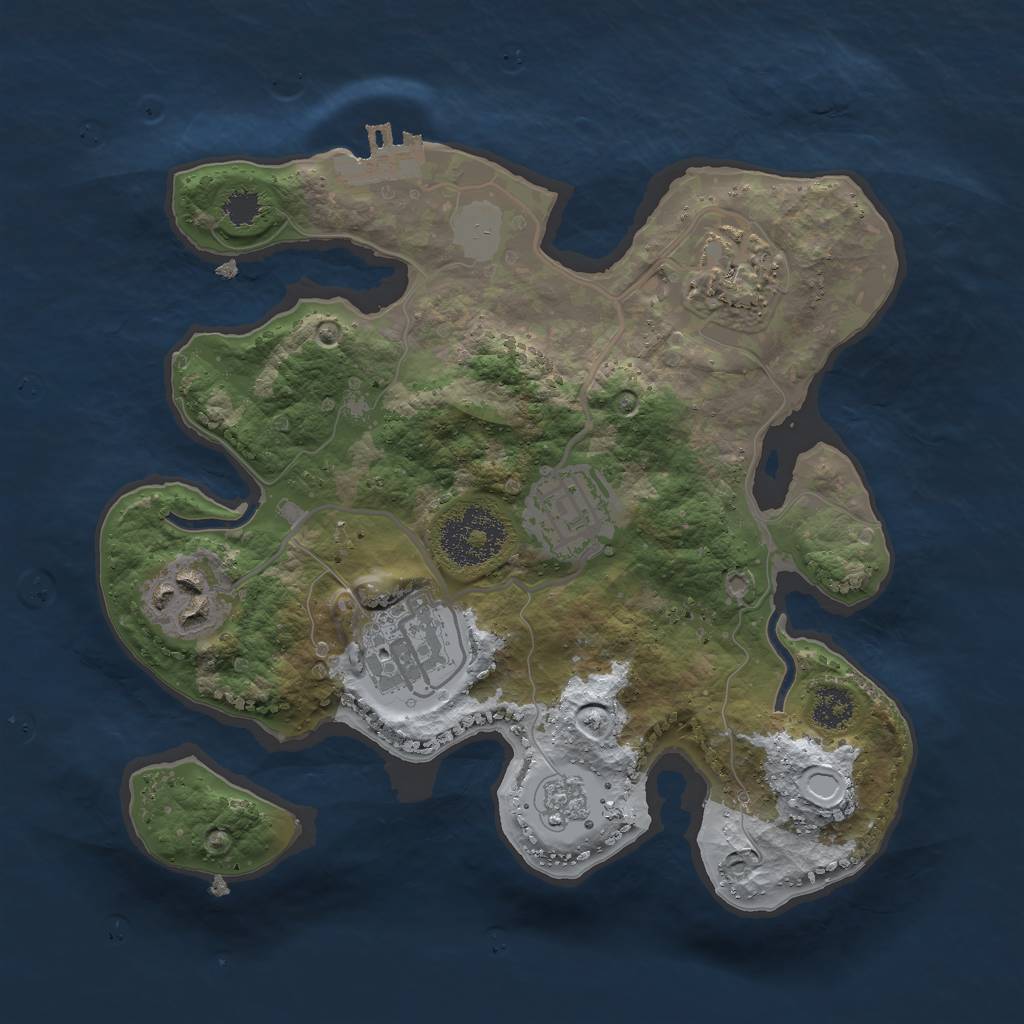 Rust Map: Procedural Map, Size: 2500, Seed: 868054746, 11 Monuments
