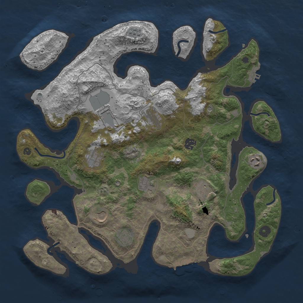Rust Map: Procedural Map, Size: 4000, Seed: 546236, 18 Monuments