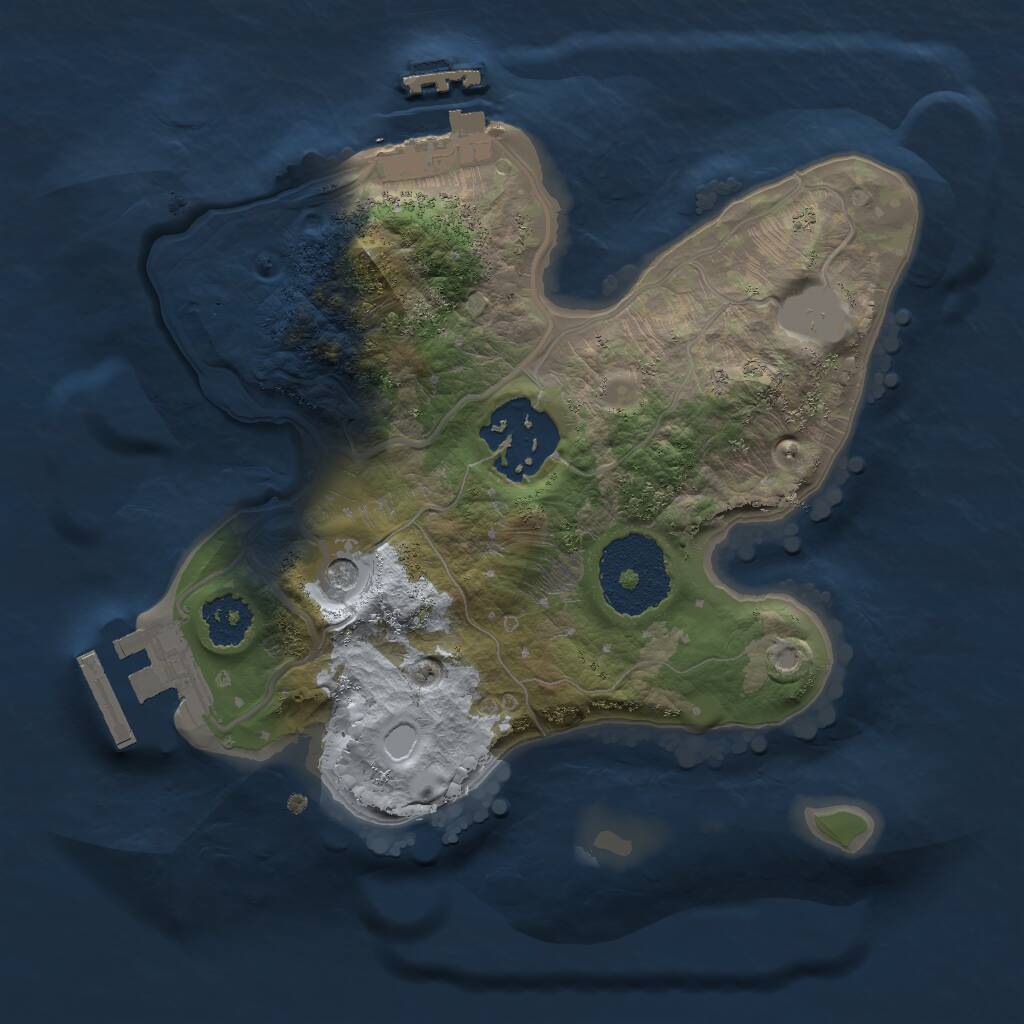 Rust Map: Procedural Map, Size: 2043, Seed: 778666, 5 Monuments