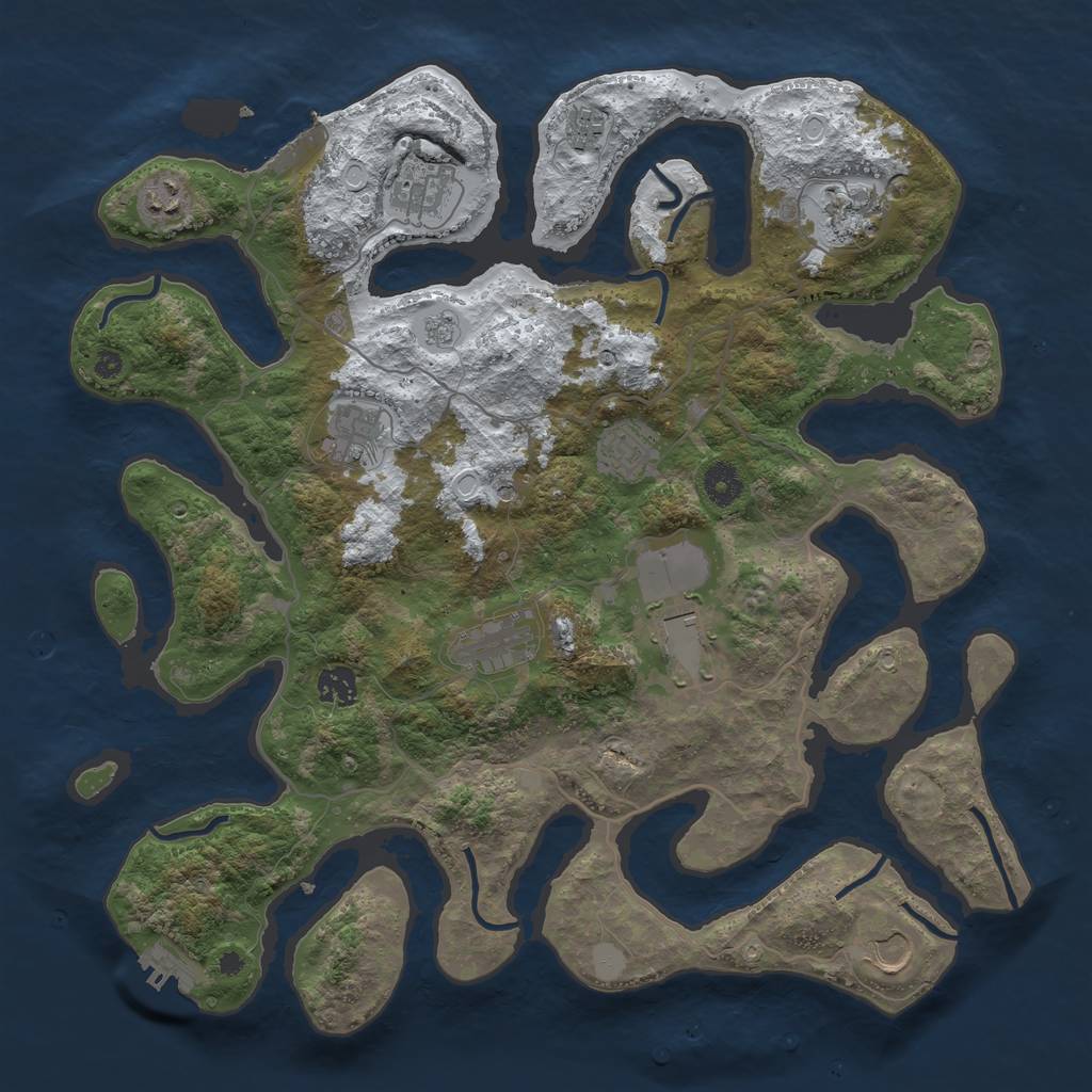 Rust Map: Procedural Map, Size: 4000, Seed: 76222, 19 Monuments