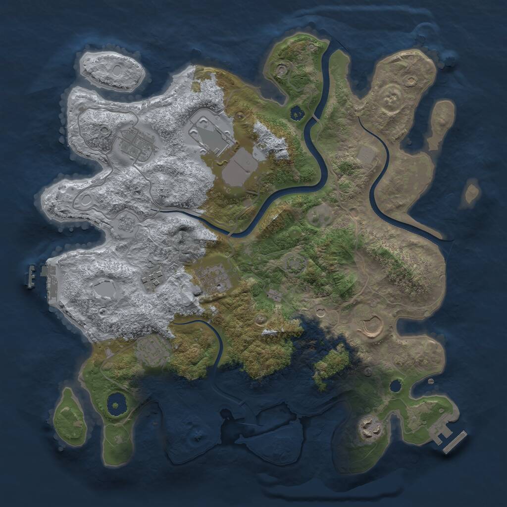 Rust Map: Procedural Map, Size: 3500, Seed: 312822496, 13 Monuments