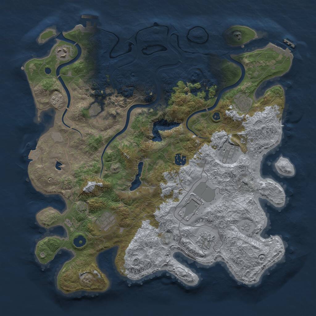 Rust Map: Procedural Map, Size: 4000, Seed: 589151, 15 Monuments