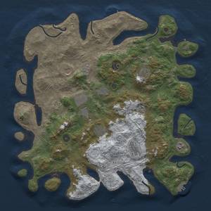 Thumbnail Rust Map: Procedural Map, Size: 4250, Seed: 666, 19 Monuments