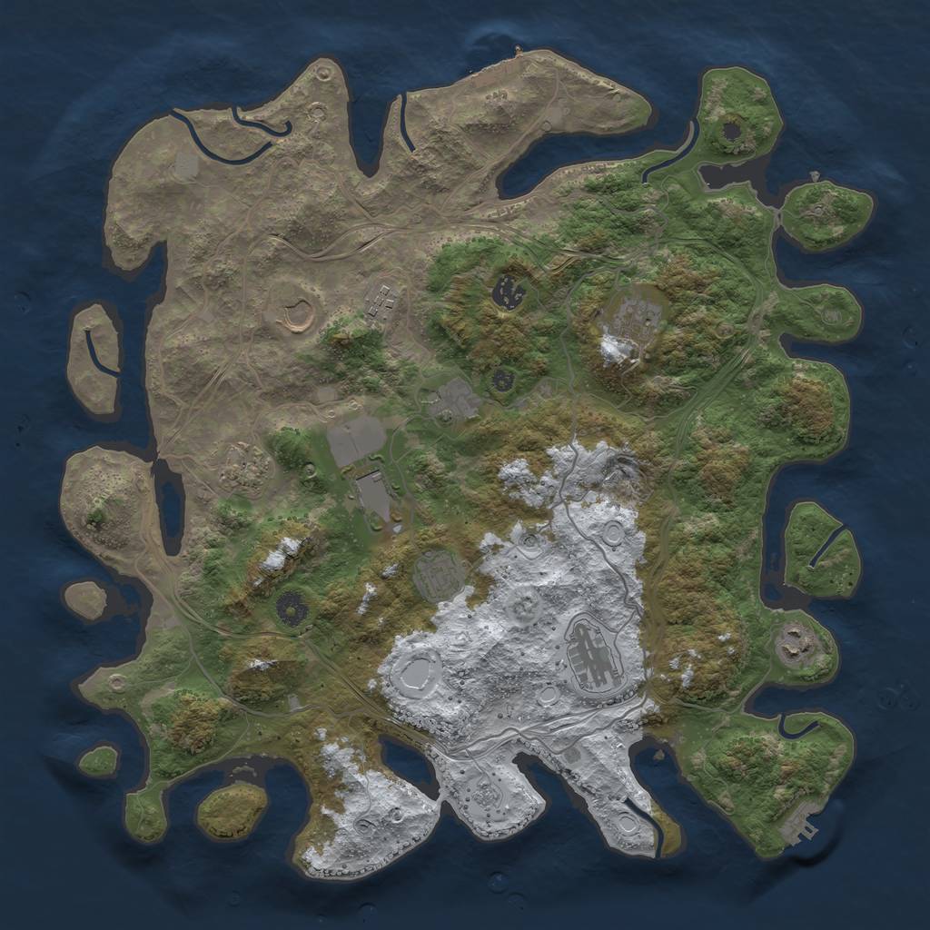 Rust Map: Procedural Map, Size: 4250, Seed: 666, 19 Monuments