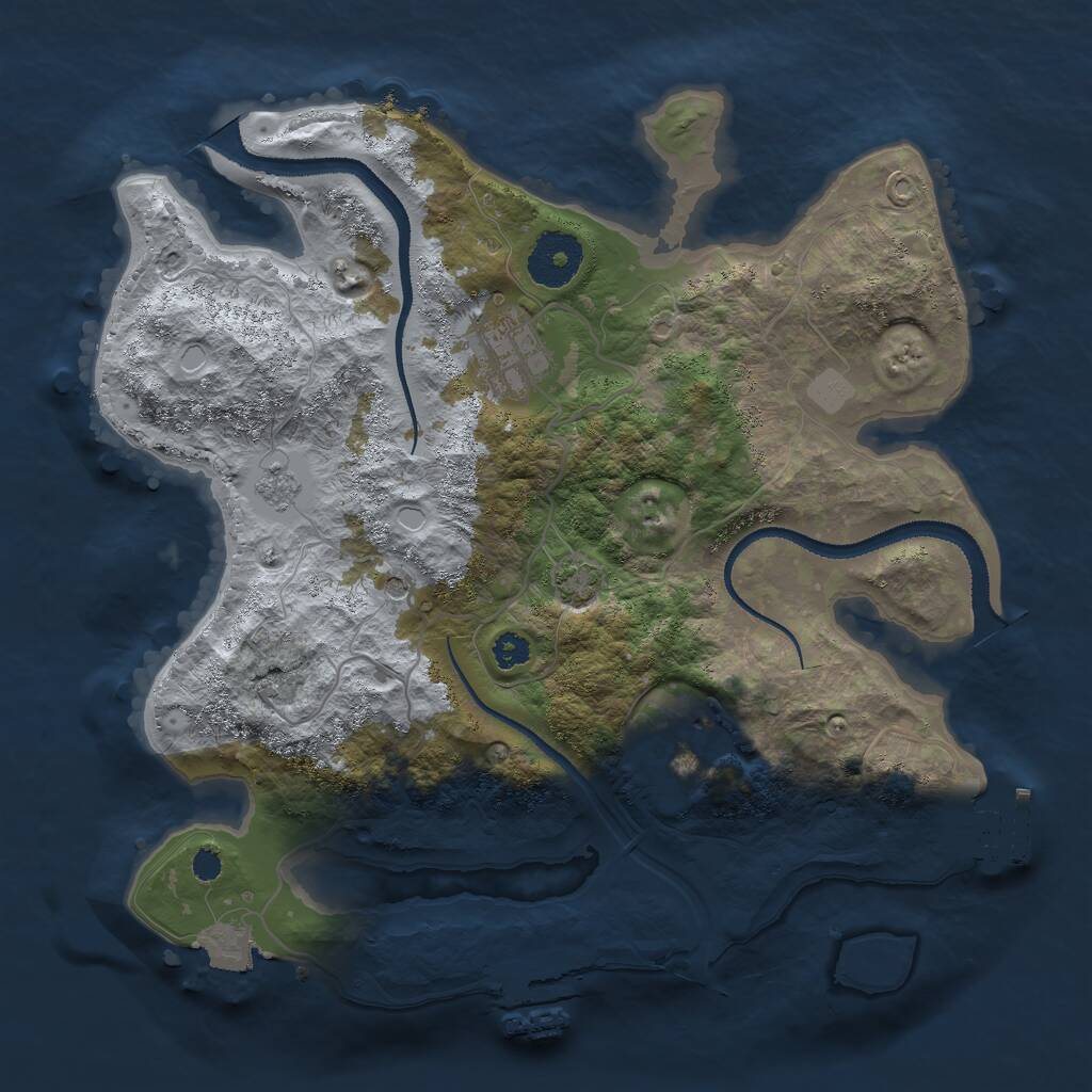 Rust Map: Procedural Map, Size: 3000, Seed: 414605628, 8 Monuments