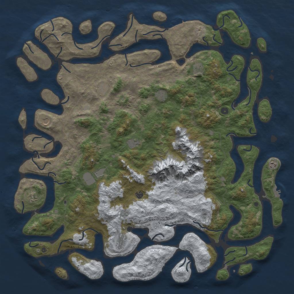 Rust Map: Procedural Map, Size: 6000, Seed: 56420485, 20 Monuments