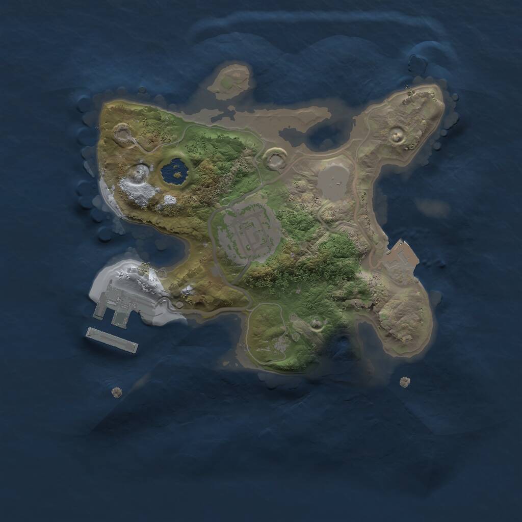 Rust Map: Procedural Map, Size: 2000, Seed: 224142909, 3 Monuments