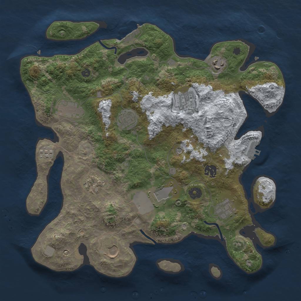 Rust Map: Procedural Map, Size: 3550, Seed: 934123, 18 Monuments