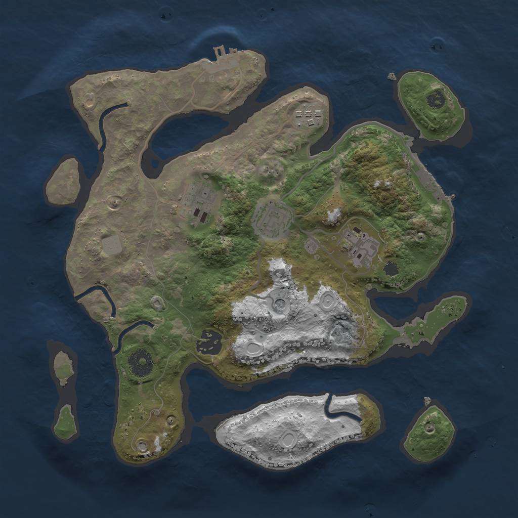Rust Map: Procedural Map, Size: 3000, Seed: 536877319, 13 Monuments