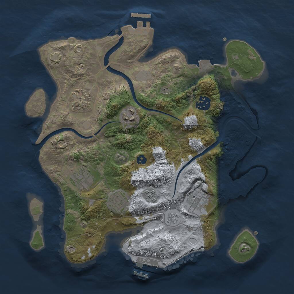 Rust Map: Procedural Map, Size: 3000, Seed: 536877319, 13 Monuments