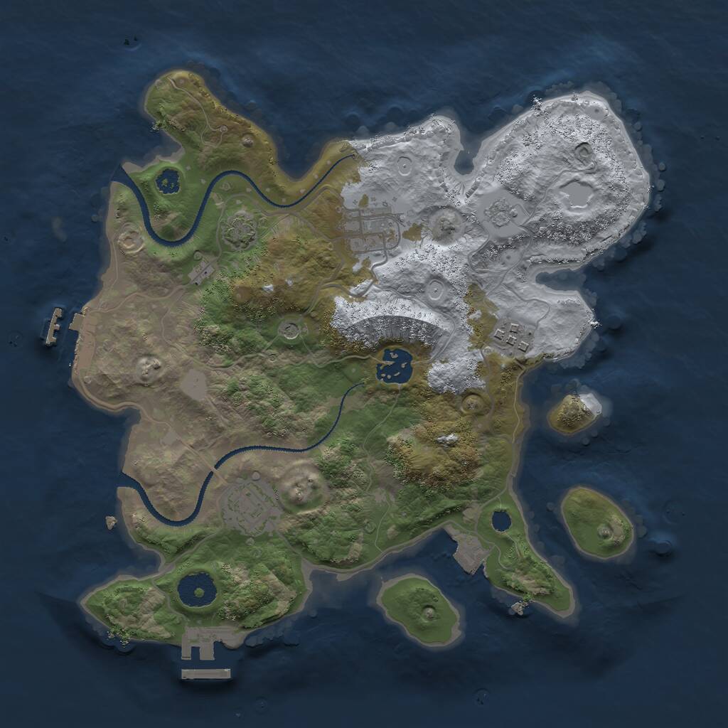 Rust Map: Procedural Map, Size: 3000, Seed: 5000, 10 Monuments