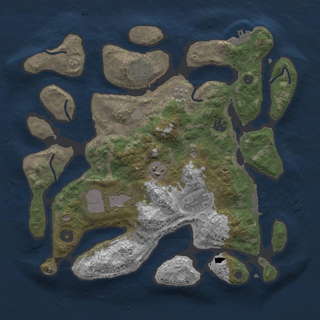 Rust Map: Procedural Map, Size: 3550, Seed: 240228, 14 Monuments