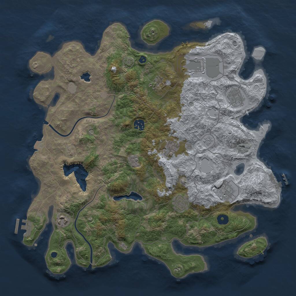 Rust Map: Procedural Map, Size: 4000, Seed: 9382, 15 Monuments