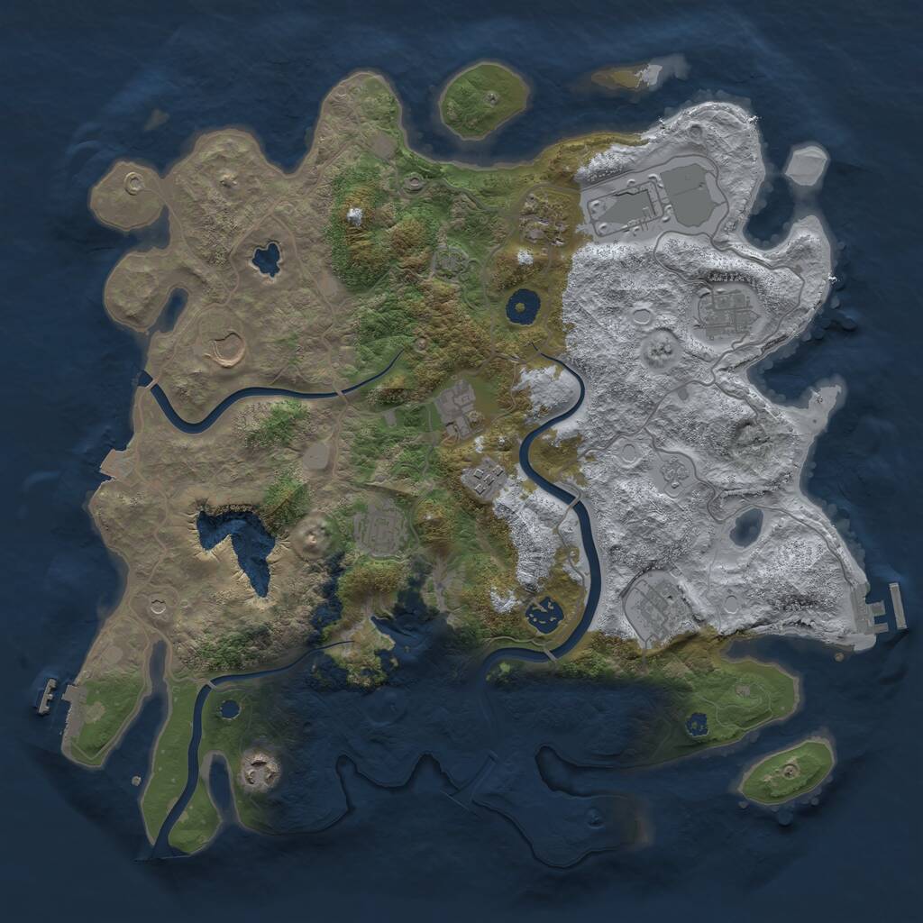 Rust Map: Procedural Map, Size: 4000, Seed: 9382, 16 Monuments