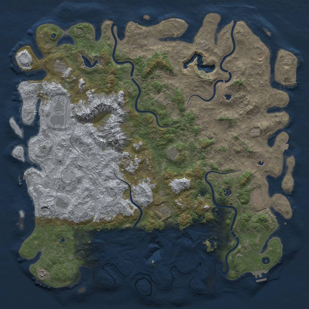 Rust Map: Procedural Map, Size: 6000, Seed: 789732, 17 Monuments