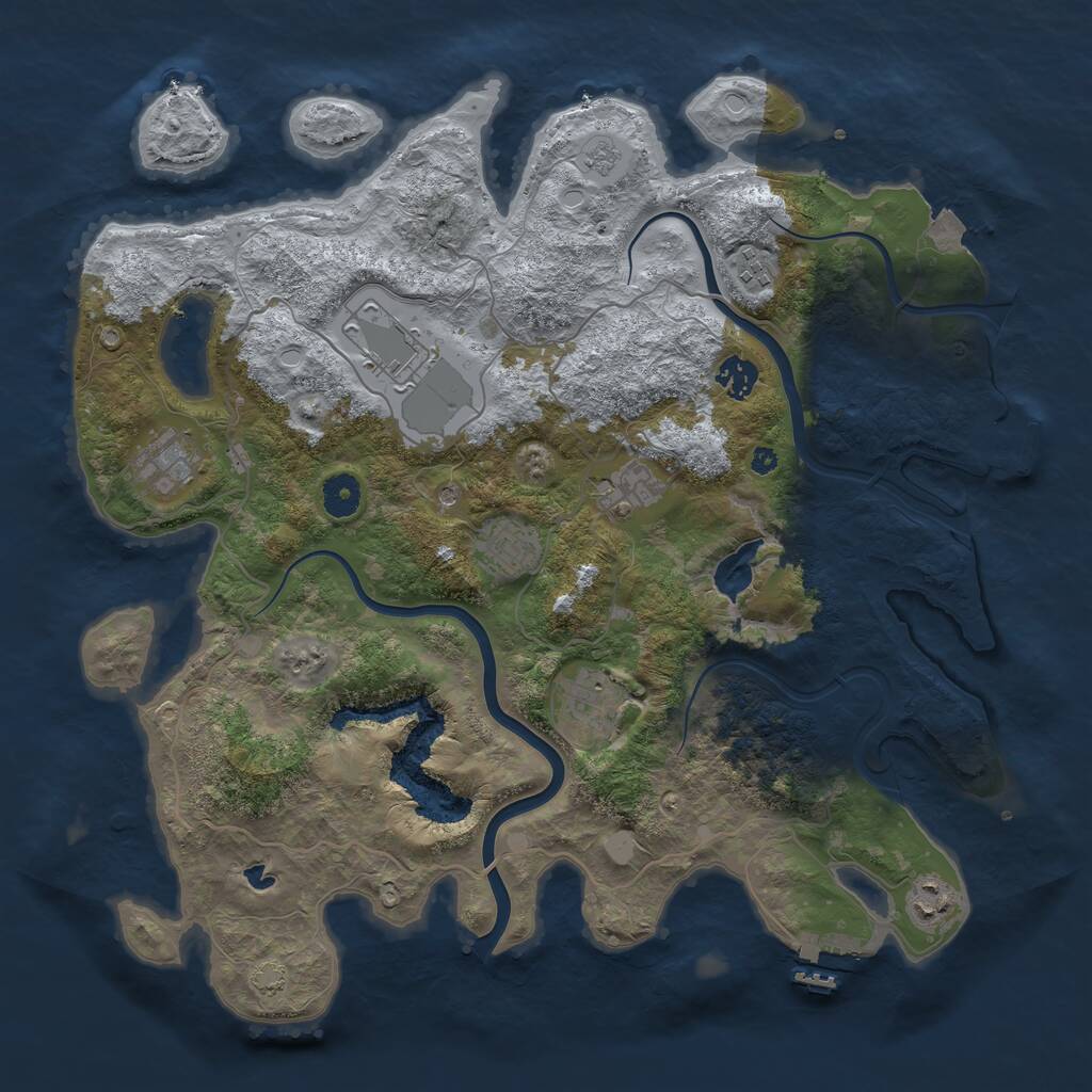 Rust Map: Procedural Map, Size: 4000, Seed: 306196528, 14 Monuments