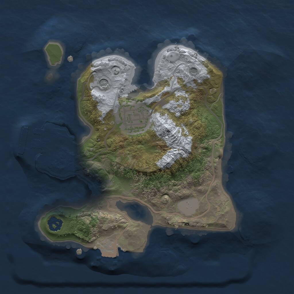 Rust Map: Procedural Map, Size: 2000, Seed: 1915748059, 4 Monuments