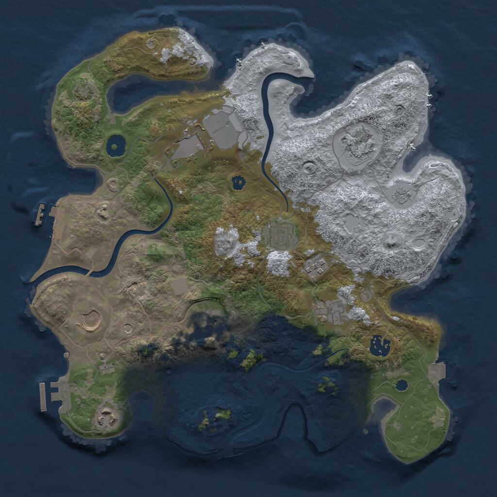 Rust Map: Procedural Map, Size: 3500, Seed: 48435, 15 Monuments