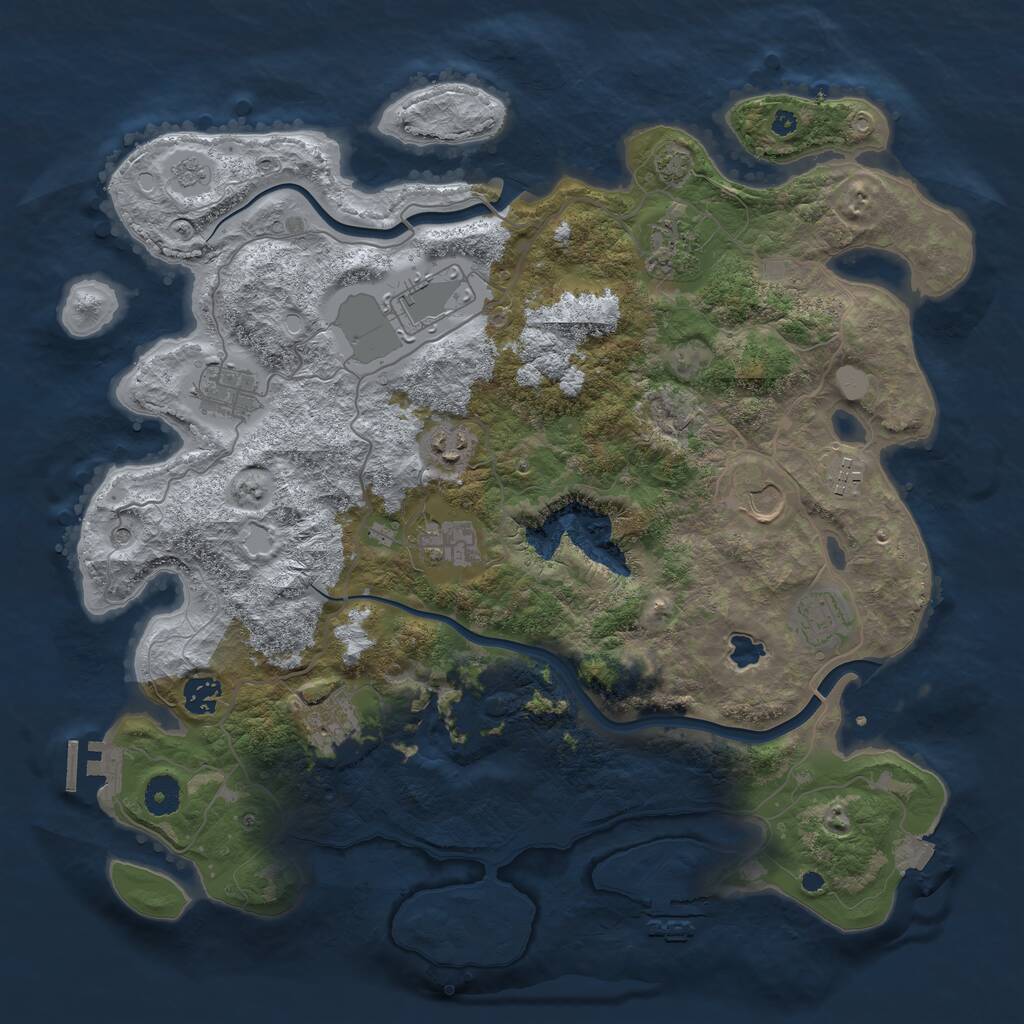 Rust Map: Procedural Map, Size: 4000, Seed: 897627, 16 Monuments
