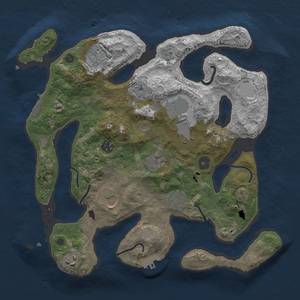 Thumbnail Rust Map: Procedural Map, Size: 3500, Seed: 121315421, 16 Monuments