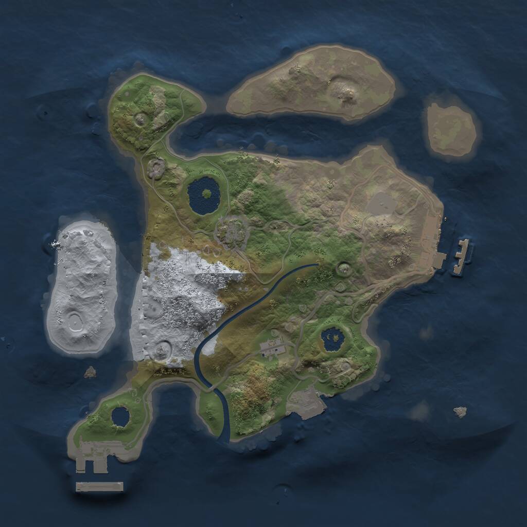 Rust Map: Procedural Map, Size: 2250, Seed: 146354, 4 Monuments