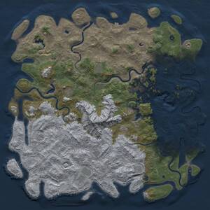 Thumbnail Rust Map: Procedural Map, Size: 6000, Seed: 689777, 17 Monuments