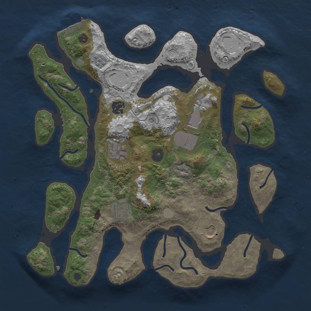 Rust Map: Procedural Map, Size: 3550, Seed: 69799, 13 Monuments