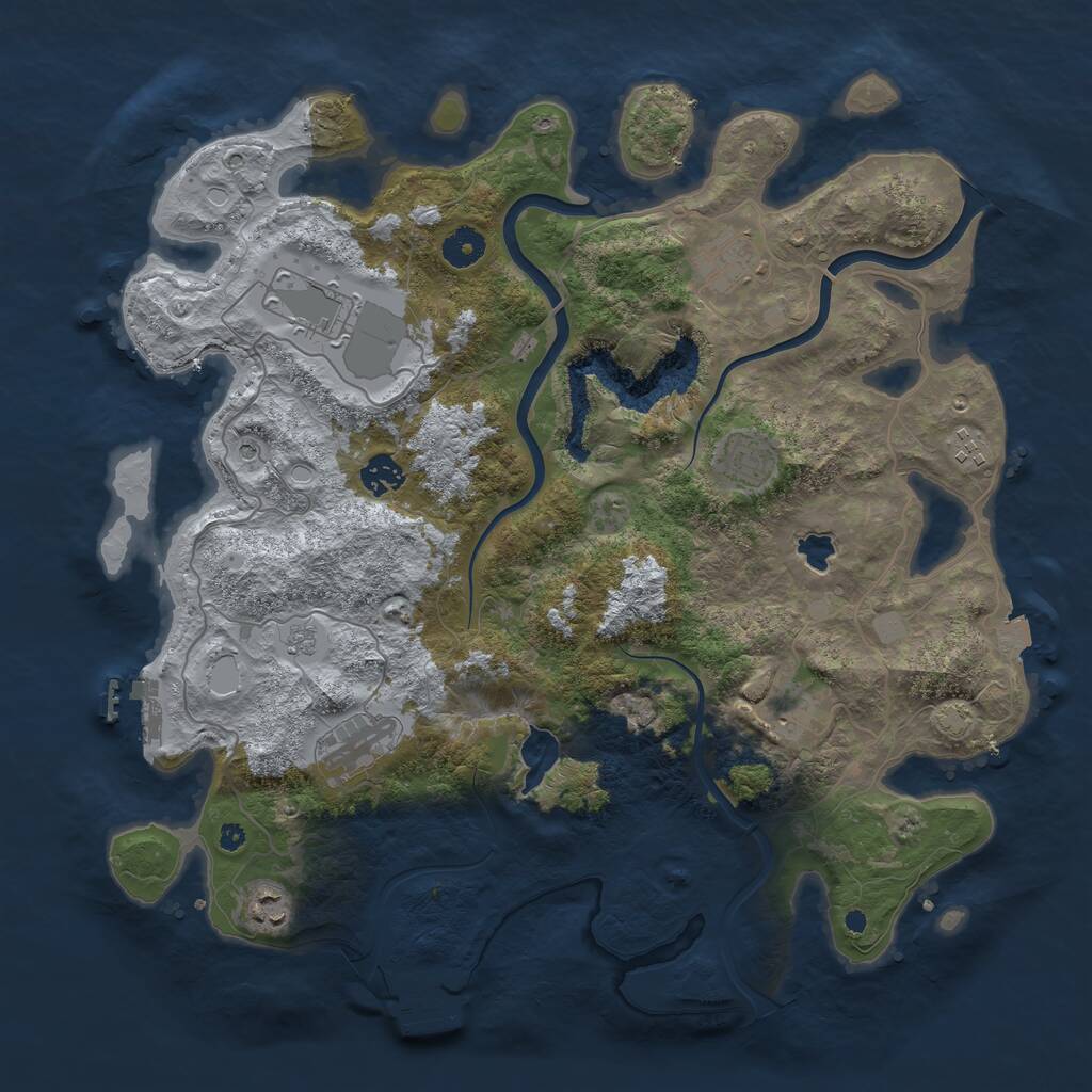 Rust Map: Procedural Map, Size: 4000, Seed: 473095, 14 Monuments