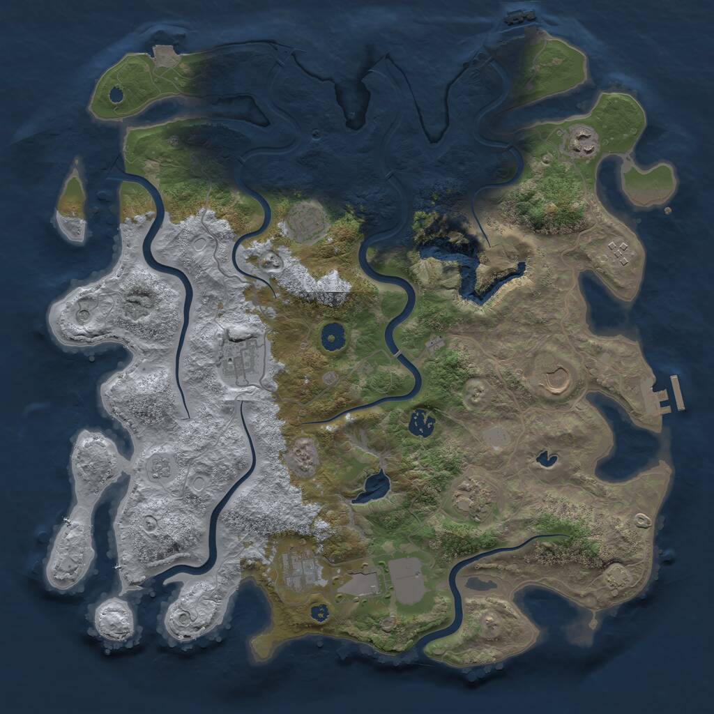Rust Map: Procedural Map, Size: 4050, Seed: 941805108, 15 Monuments