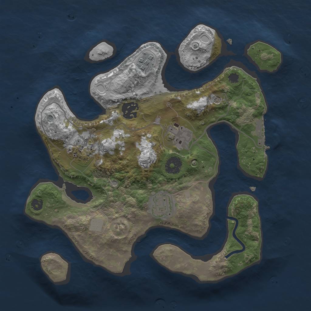 Rust Map: Procedural Map, Size: 2700, Seed: 3019, 12 Monuments