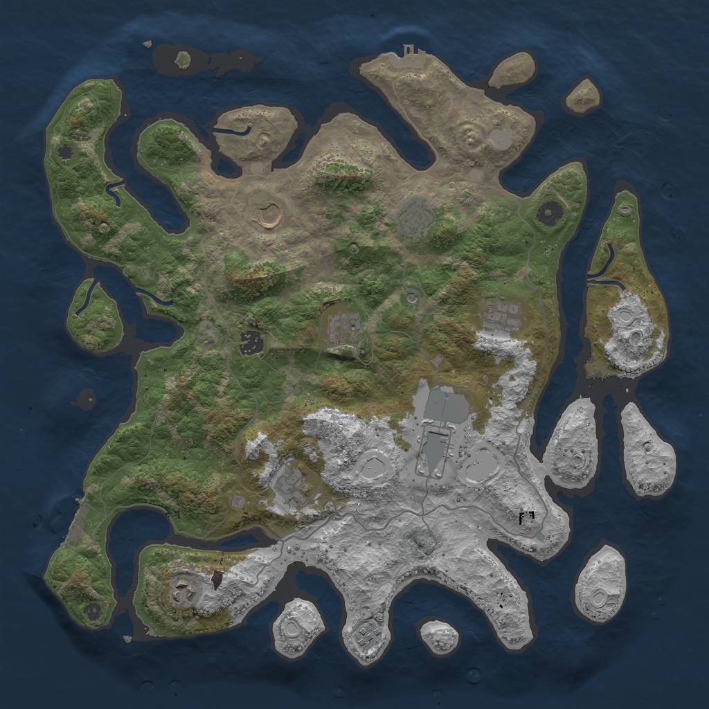 Rust Map: Procedural Map, Size: 4250, Seed: 24020, 17 Monuments