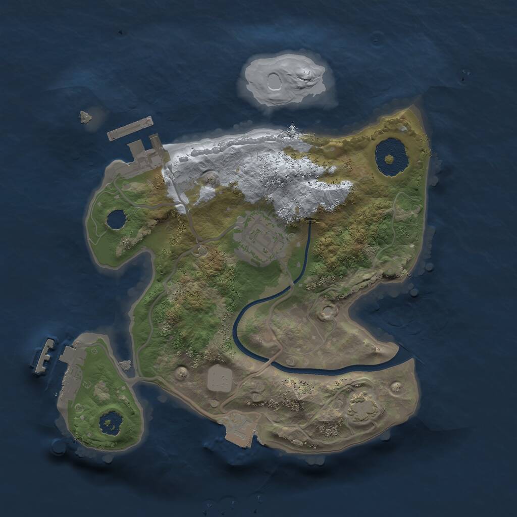 Rust Map: Procedural Map, Size: 2200, Seed: 5, 5 Monuments