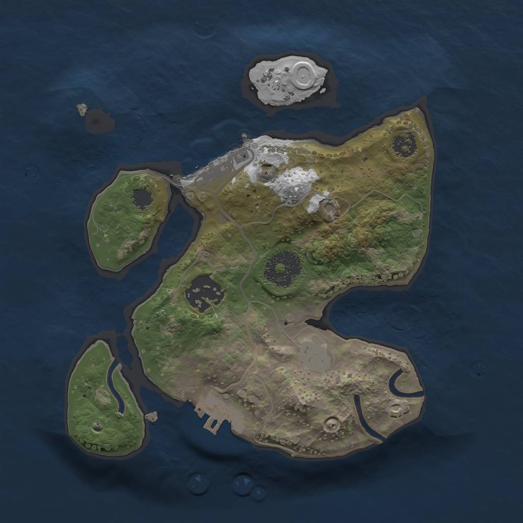 Rust Map: Procedural Map, Size: 2200, Seed: 5, 8 Monuments