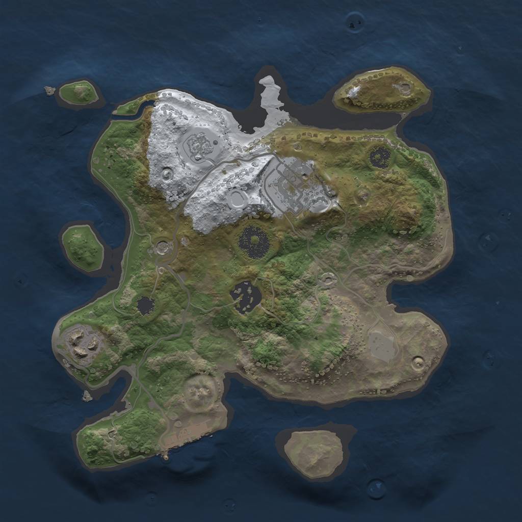 Rust Map: Procedural Map, Size: 2500, Seed: 1419206261, 11 Monuments