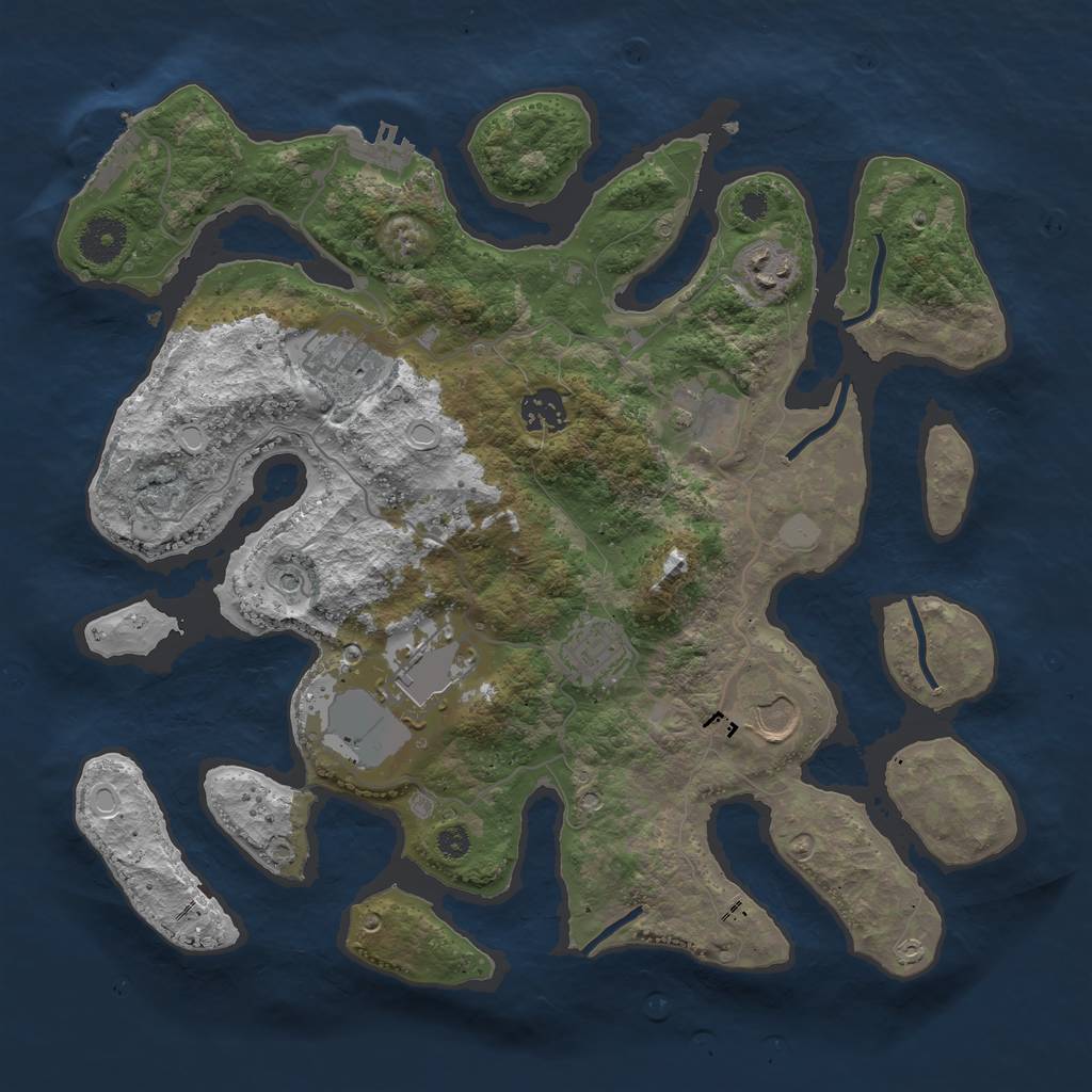 Rust Map: Procedural Map, Size: 3550, Seed: 939412, 15 Monuments