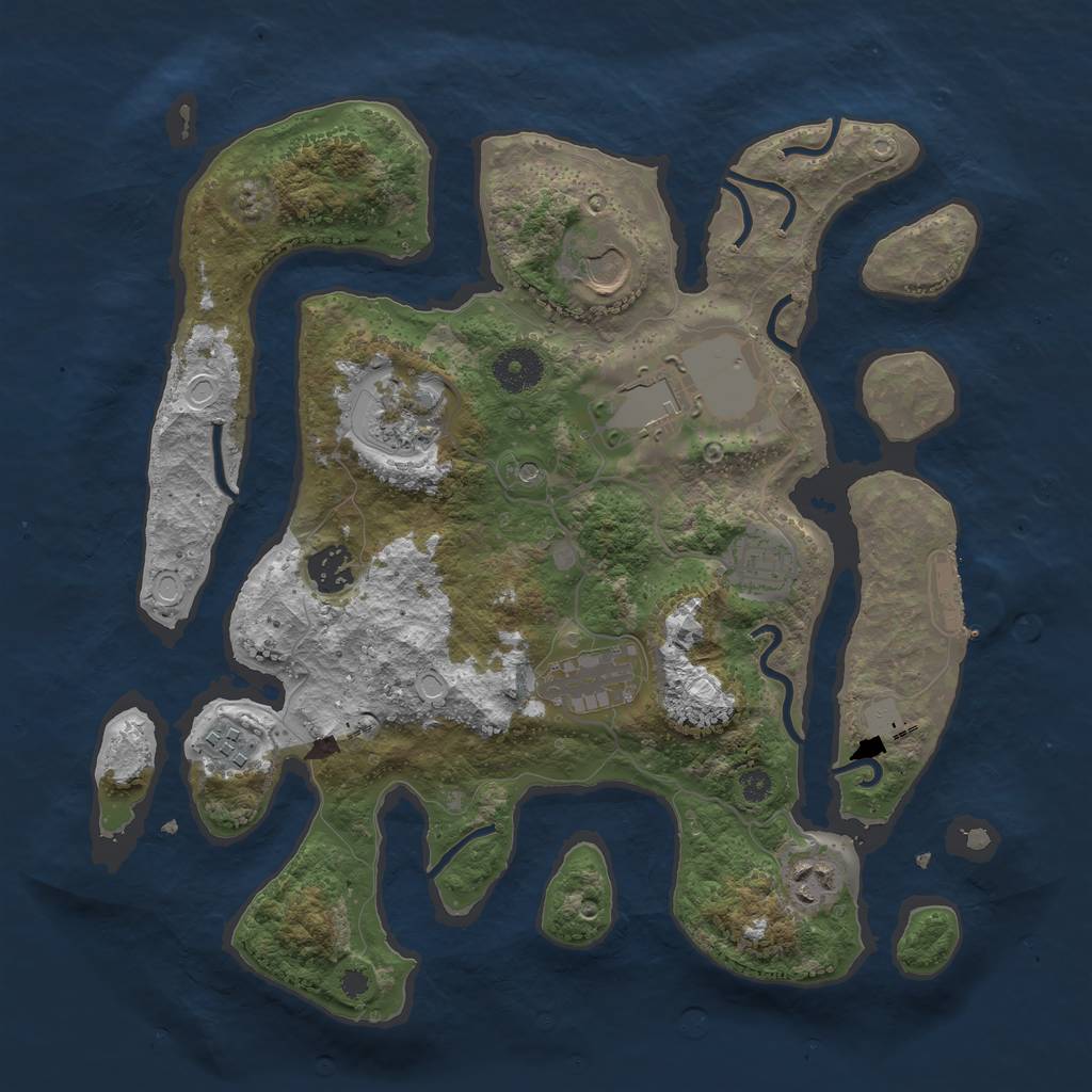 Rust Map: Procedural Map, Size: 3500, Seed: 574835, 15 Monuments