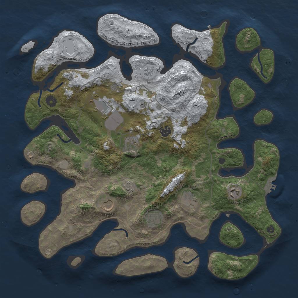 Rust Map: Procedural Map, Size: 4000, Seed: 763541288, 16 Monuments
