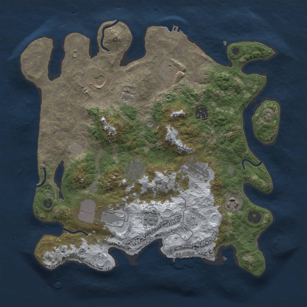 Rust Map: Procedural Map, Size: 3500, Seed: 50800, 17 Monuments