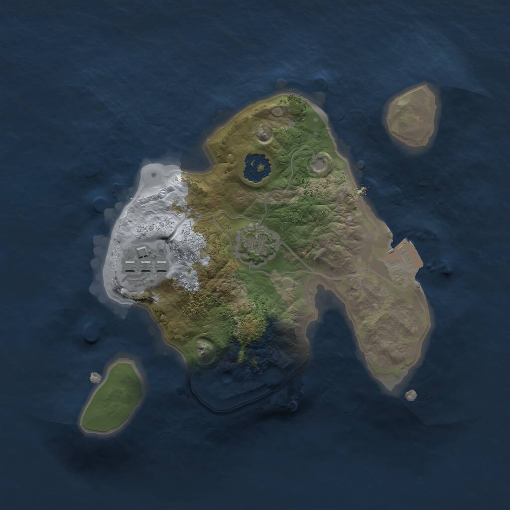 Rust Map: Procedural Map, Size: 1800, Seed: 7666809, 3 Monuments