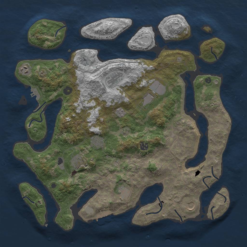 Rust Map: Procedural Map, Size: 4250, Seed: 23632, 17 Monuments