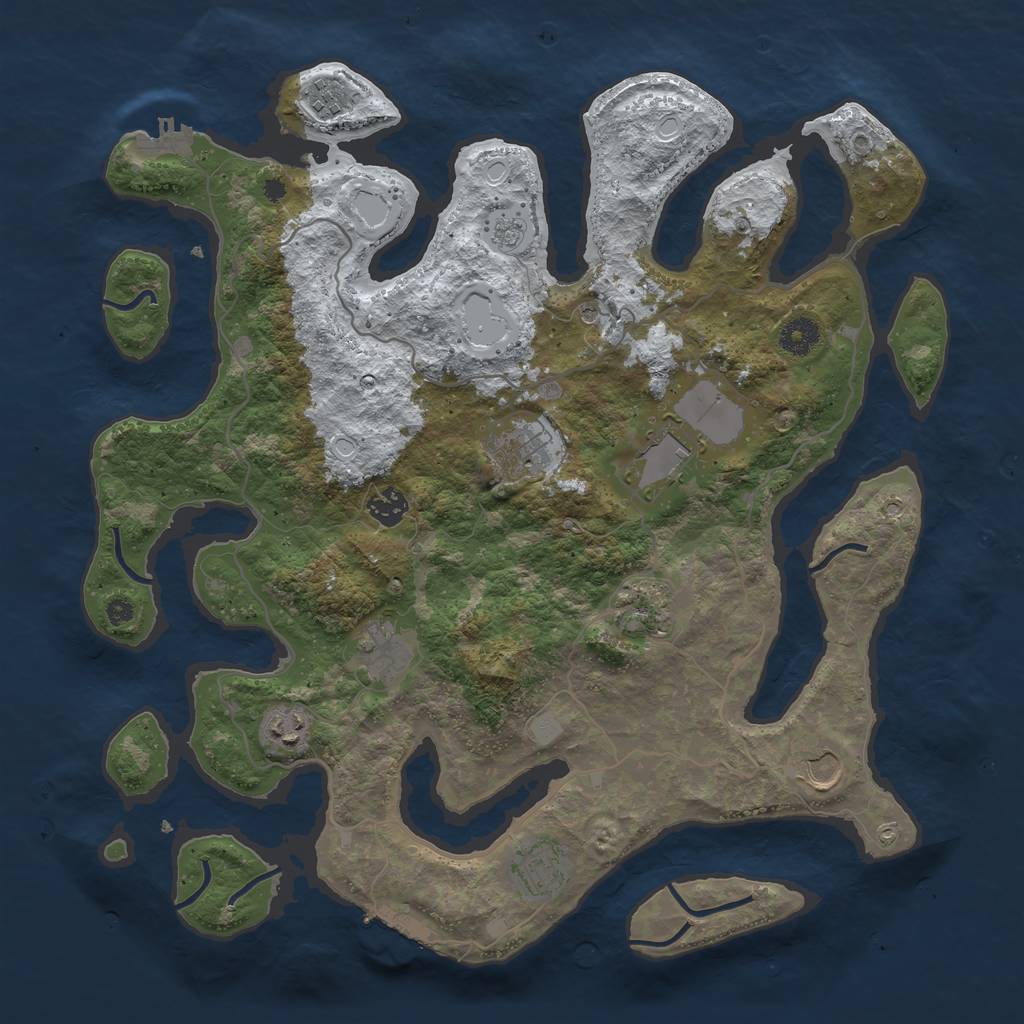 Rust Map: Procedural Map, Size: 4000, Seed: 2765, 18 Monuments