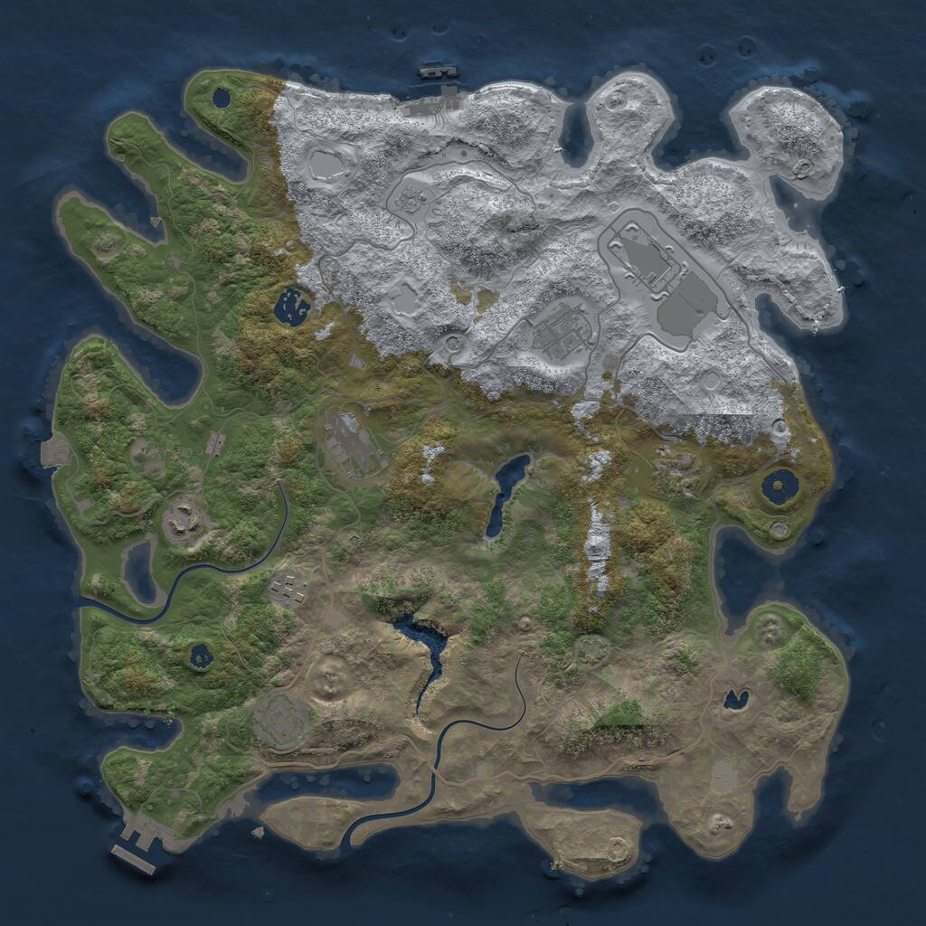 Rust Map: Procedural Map, Size: 4000, Seed: 886840, 14 Monuments