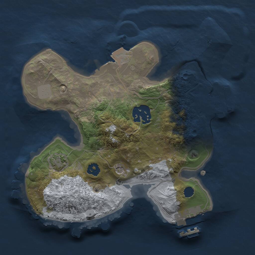 Rust Map: Procedural Map, Size: 2000, Seed: 10231120, 6 Monuments